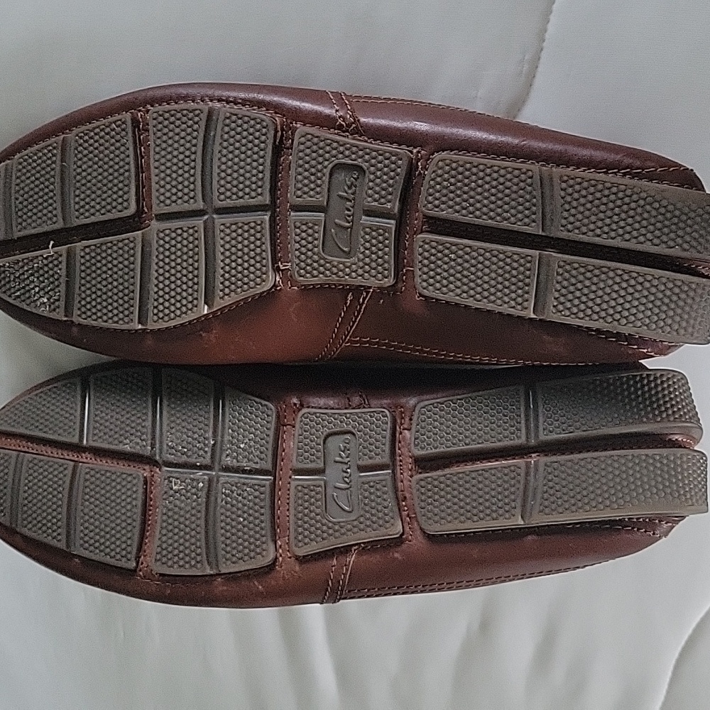 CLARKS MARKMAN PLAIN LOAFERS  11 DARK TAN - Picture 6 of 12